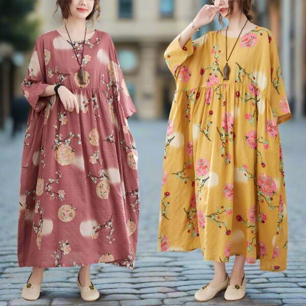 Betty Cotton And Linen Loose PLUS SIZE Dress Women