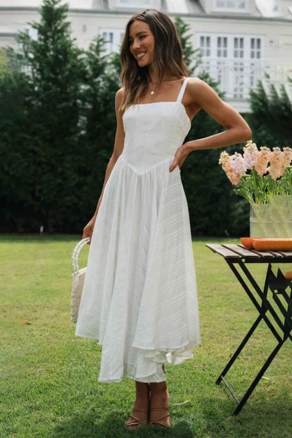 Eve strappy cotton camisole long dress