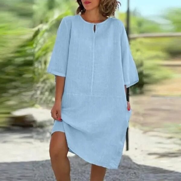 Sicily Cotton Mid-Length Dress